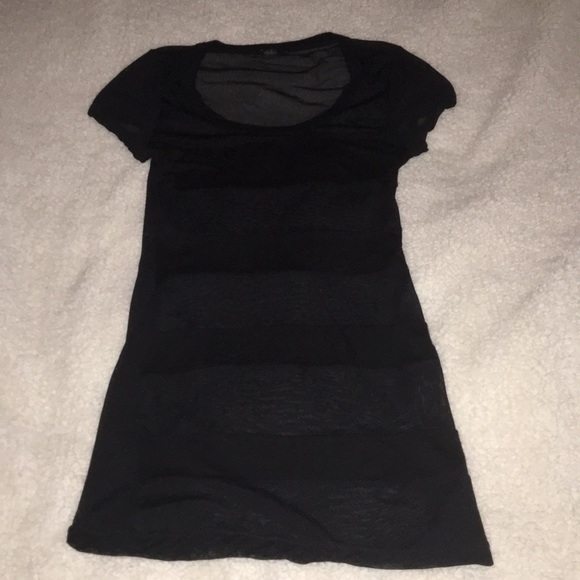 Forever 21 long color block black & mesh tee Small - Picture 7 of 8